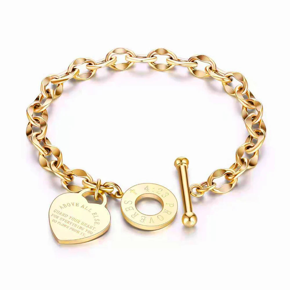 Heart Charm Chain Bracelet